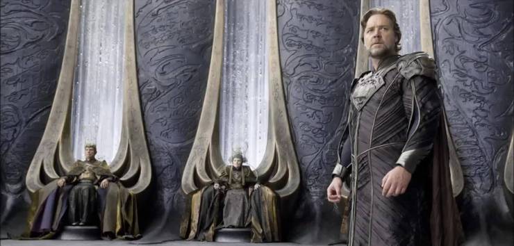 Russel Crowe as Jor-El in Man of Steel