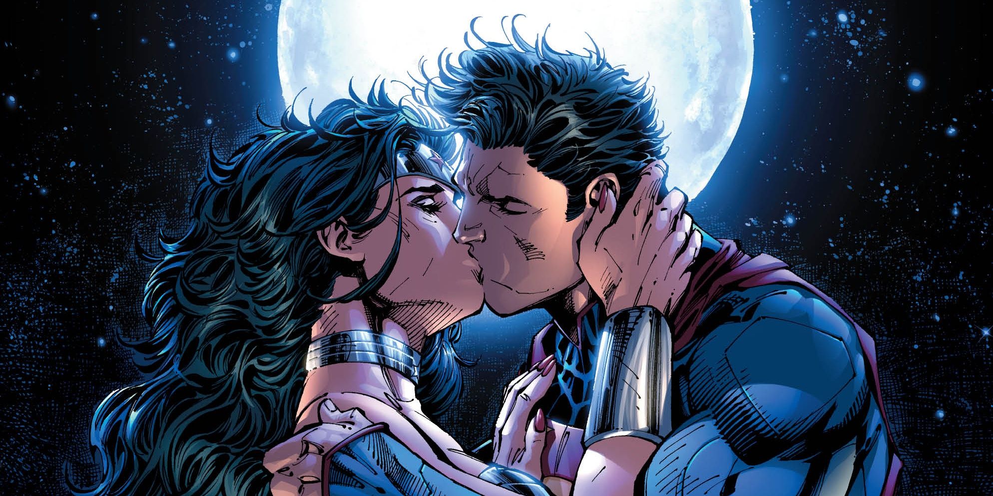 superman and wonder woman the kiss statue