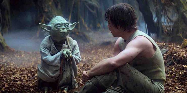 Yoda y Luke en Star Wars: El Imperio Contraataca