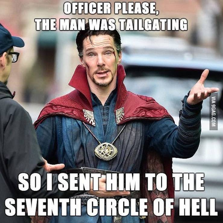 Tailgating Doctor Strange Meme 1