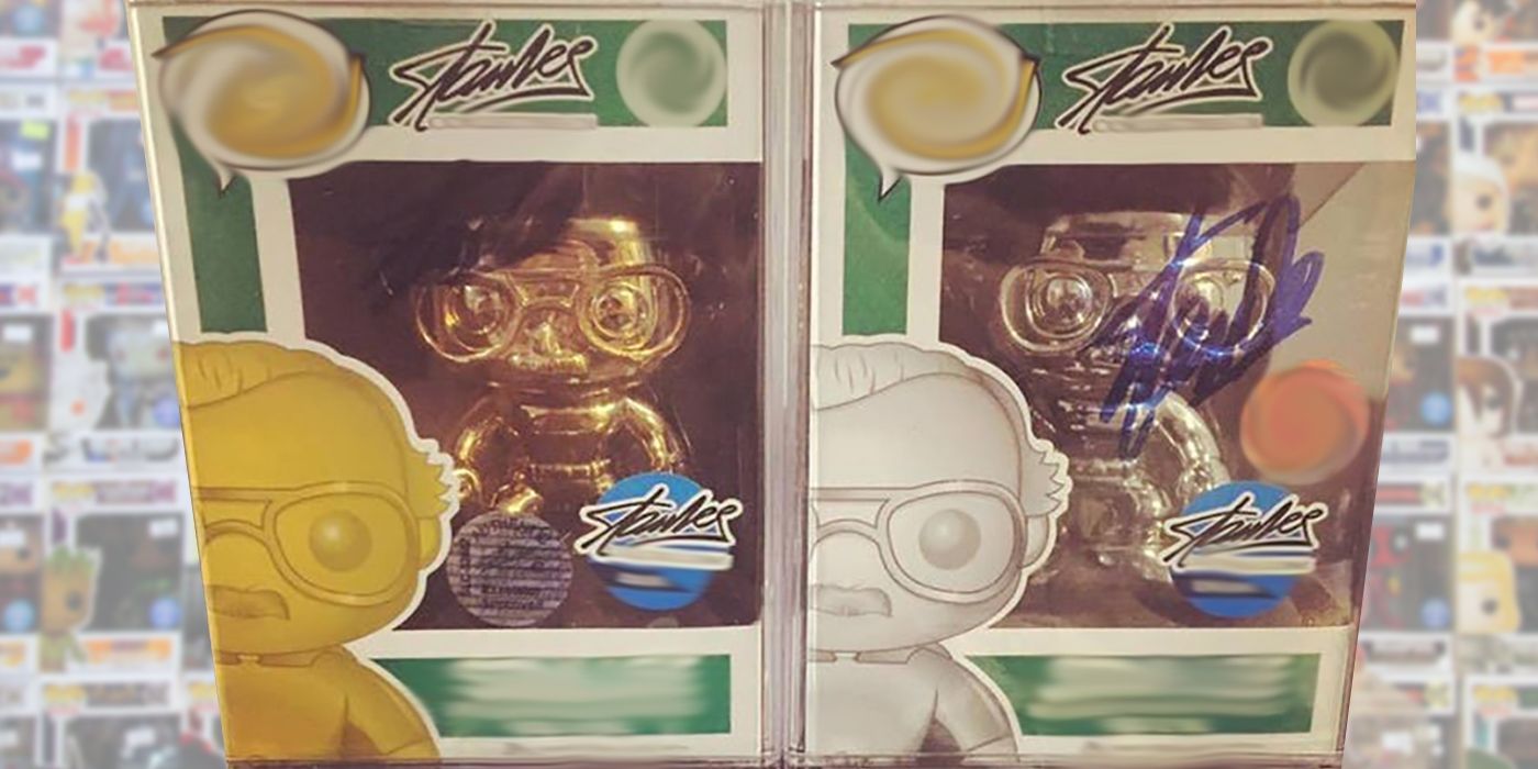 metallic gold and platinum stan lee funko pop