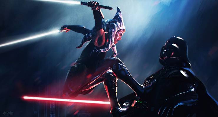 photo Ahsoka Vs Darth Vader Fan Art duel between darth vader and ahsoka tano