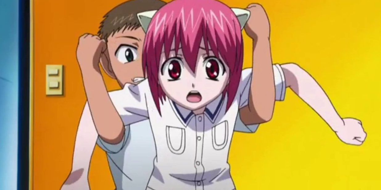 lucy being held back by a bully in elfen lied e1629141692605