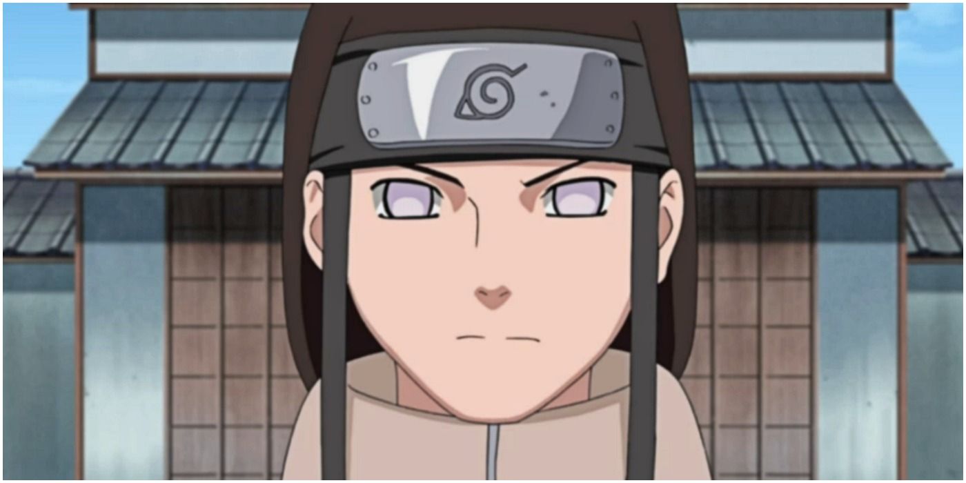 neji hyuga stands before house and stares