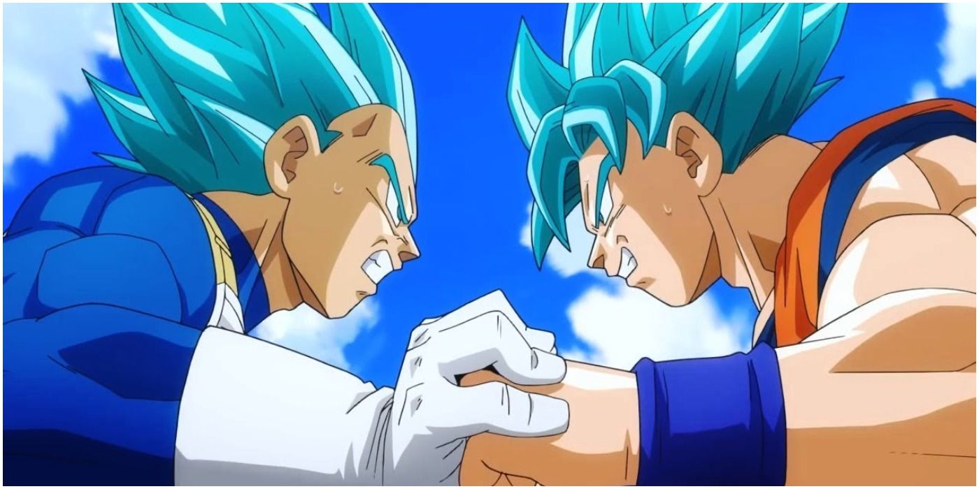 Goku vs Vegeta blue hair