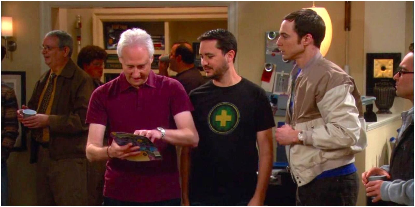 Brent Spiner With Will Wheaton and Sheldon at Wheatons House in The Big Bang Theory