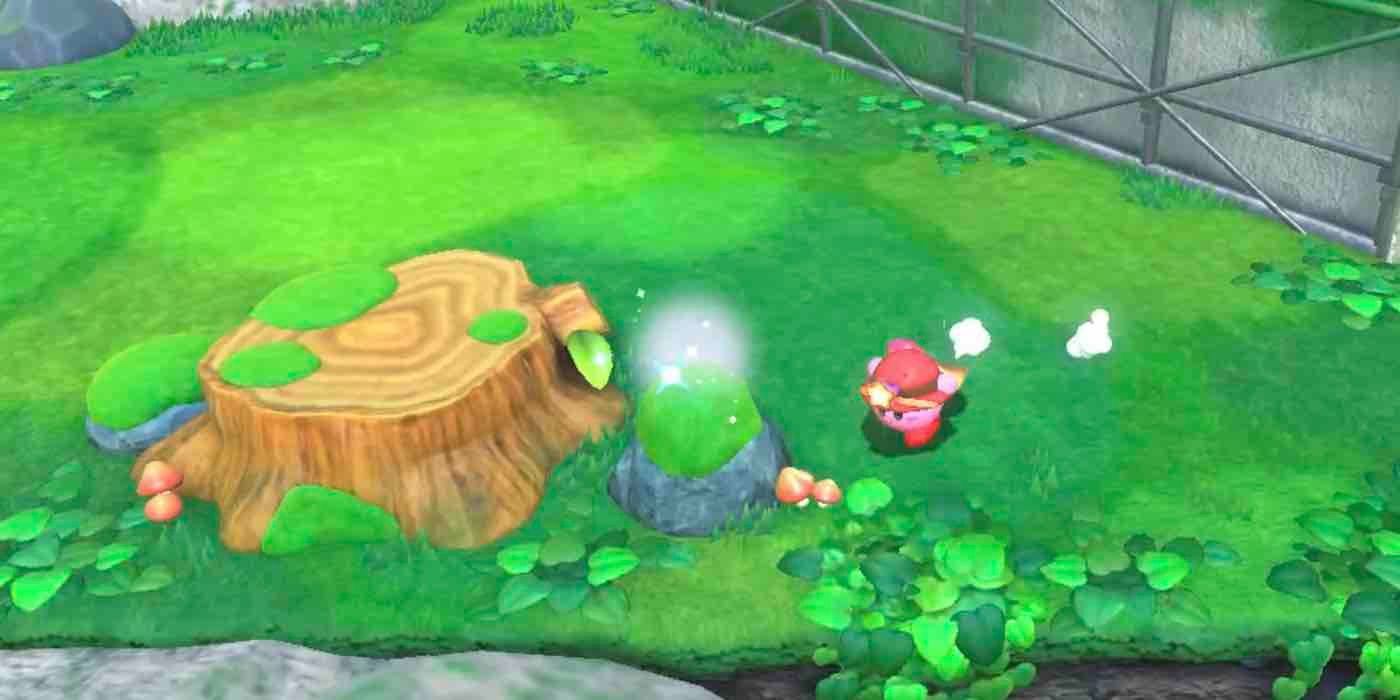 Kirby and the Forgotten Land Rocky Rollin Road Tree Stump